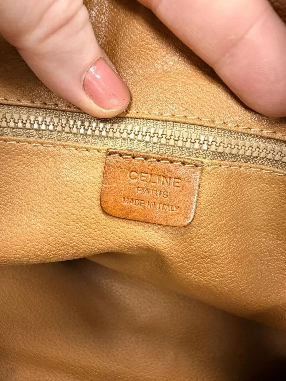 Celine Vintage Macadam Brown Monogram Canvas Leather Trim Zip Satchel Boston Bag